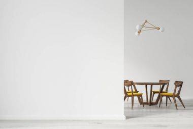 Beyaz yemek odası iç, duvar