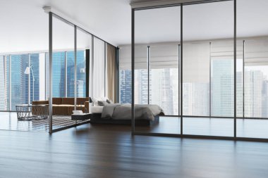 Beyaz yatak odası köşe, kanepe