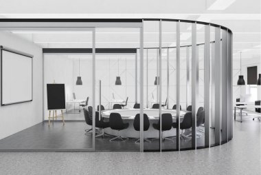 Beyaz oda ve ofis iç poster Toplantı