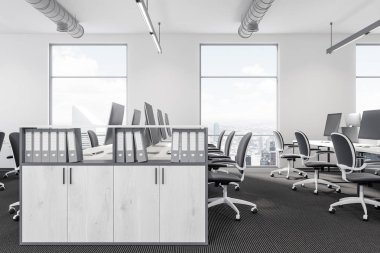 Beyaz ofis iç kitaplık