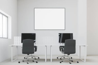 Beyaz penthouse açık alan office açık poster