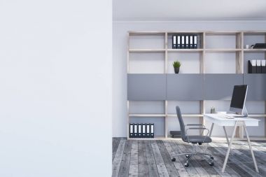 Beyaz Yöneticisi s ofis iç, duvar
