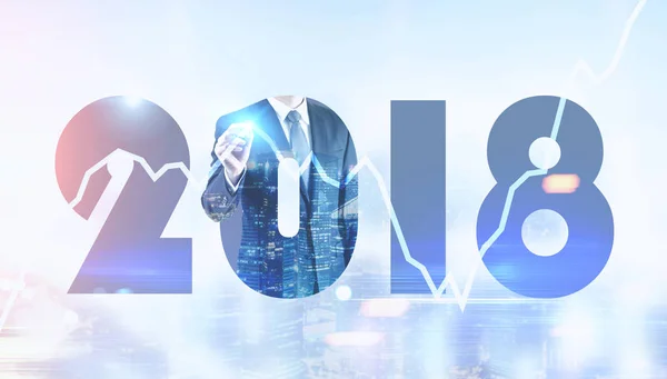 2018 date businessman city — Stock Photo, Image