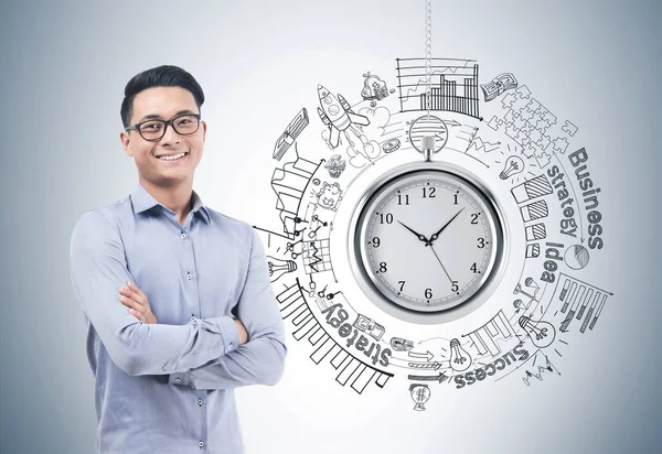 Asiático empresario y gestión del tiempo —  Fotos de Stock