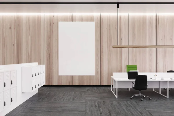 木製オープン スペースのオフィス、ポスター — ストック写真