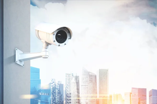 CCTV kamera, skyskrapor — Stockfoto