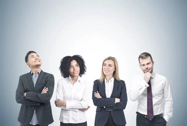 Diversi team di lavoro brainstorming, grigio — Foto Stock