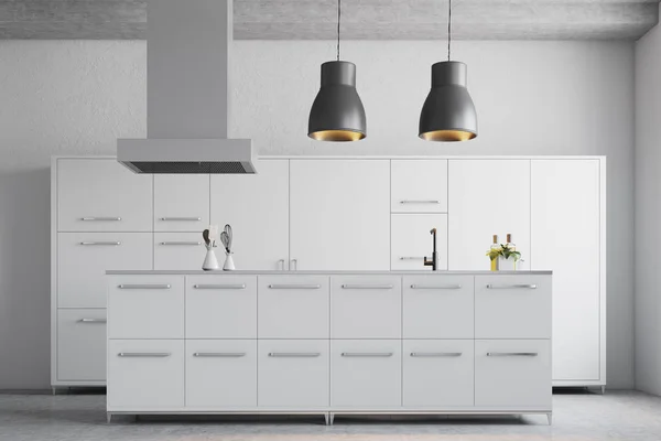 Modern white kitchen interior — Stock Photo, Image