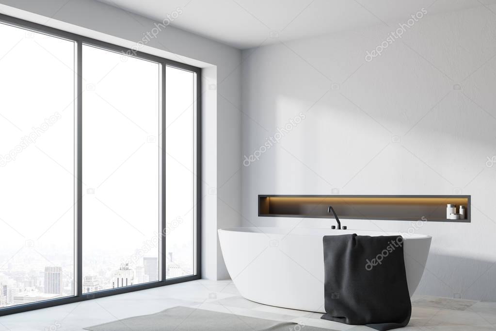 White panoramic bathroom corner