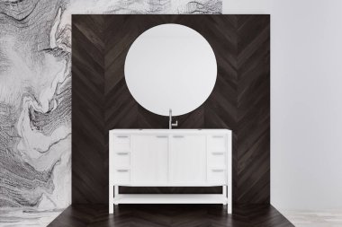 Mermer banyo iç, beyaz lavabo