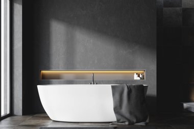 Siyah panoramik banyo iç