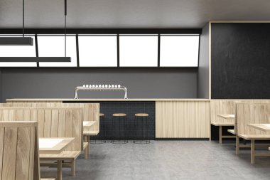 Gri bar iç yan görünüm