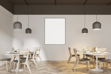 Bir posteri ile modern café