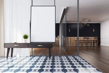 Damalı oturma odası poster ve tablo