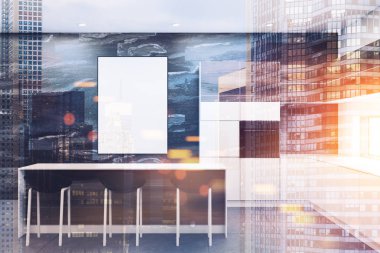 Siyah Mermer mutfak tonda bir posteri ile