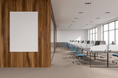 Mavi sandalye ofis iç poster