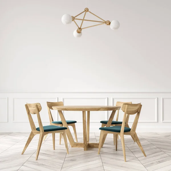 Bílý jídelní dřevěné židle zblízka — Stock fotografie
