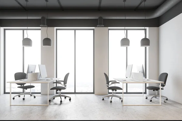 Sidovy av en vit kontor — Stockfoto