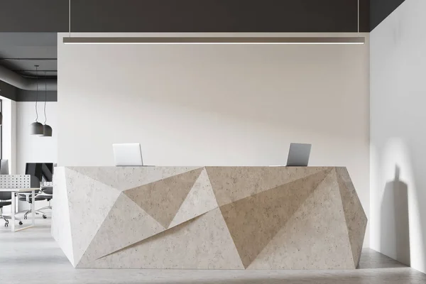 Белый камень в офисе крупным планом — стоковое фото
