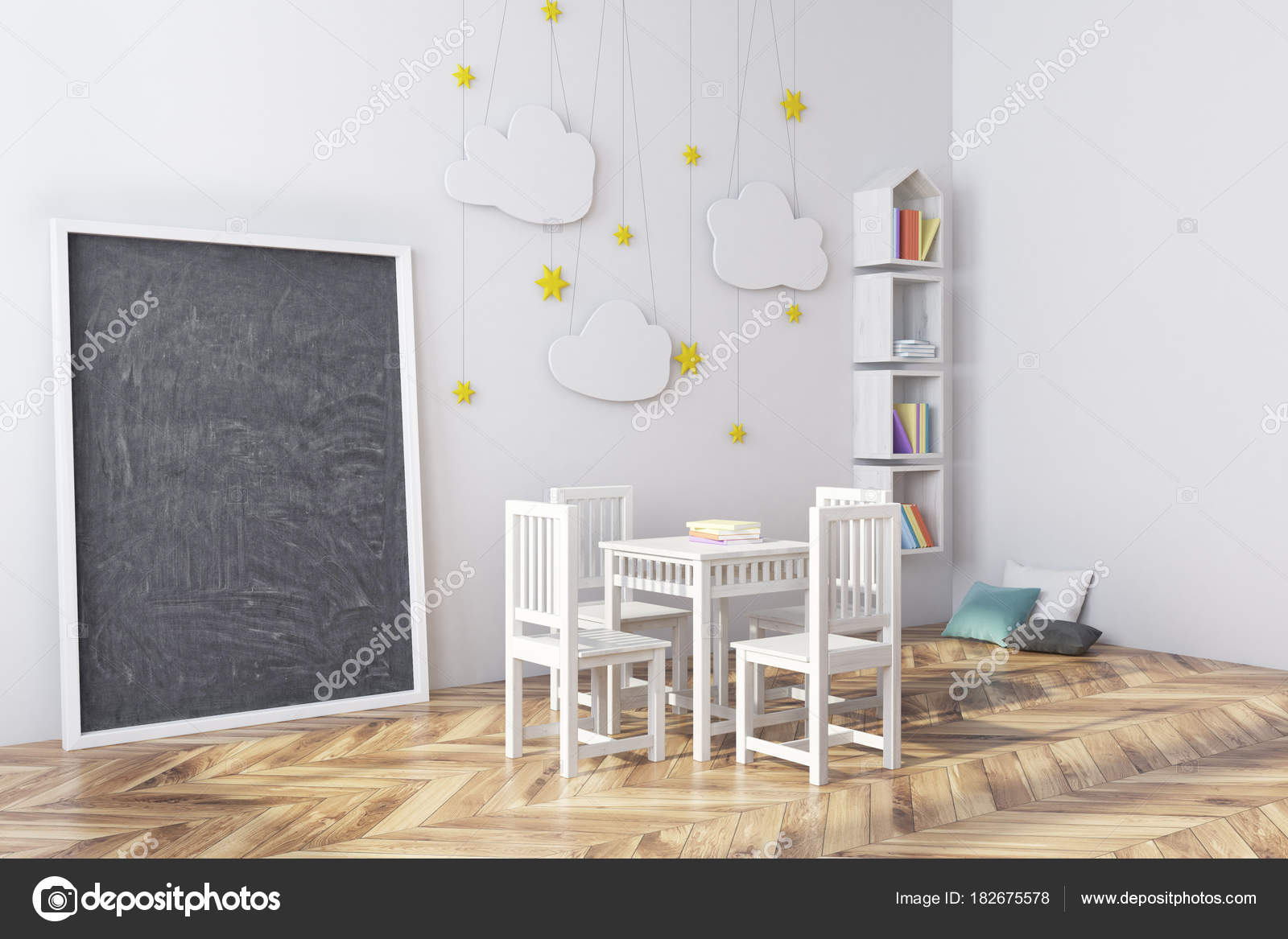 gray bookcase nursery