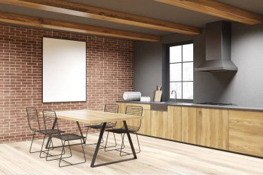 Yemek odası köşe tuğla ve beton