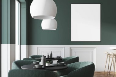Poster modern gri ve beyaz kafe, yakın çekim