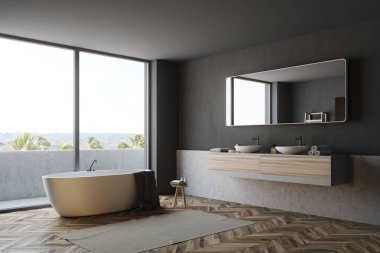 Gri banyo iç, yan görünüm