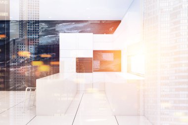 Siyah ve beyaz mermer mutfak tonda