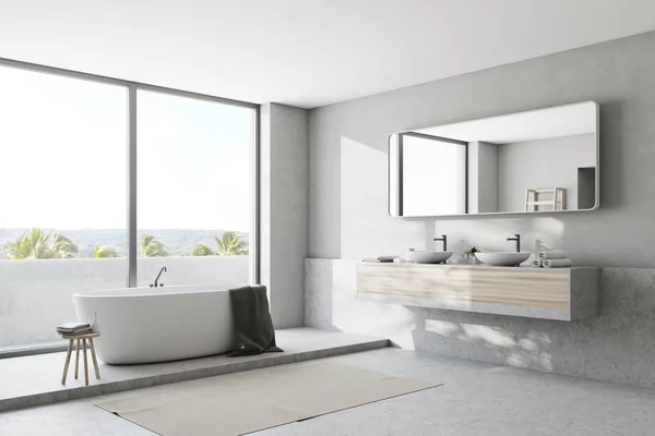 White bathroom interior, side view — Stock Photo, Image