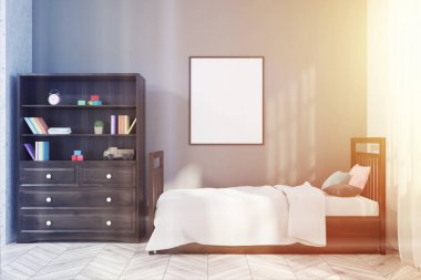 Gri çocuk odası iç, tonda poster