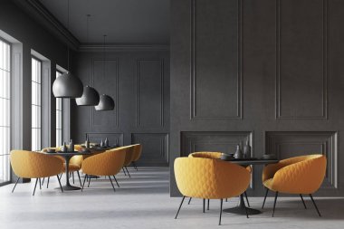 Siyah kafe iç, duvar