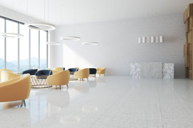 Beyaz ofis bekleme yeri, Resepsiyon