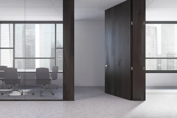 Dark wood office conference room — Stock Photo, Image