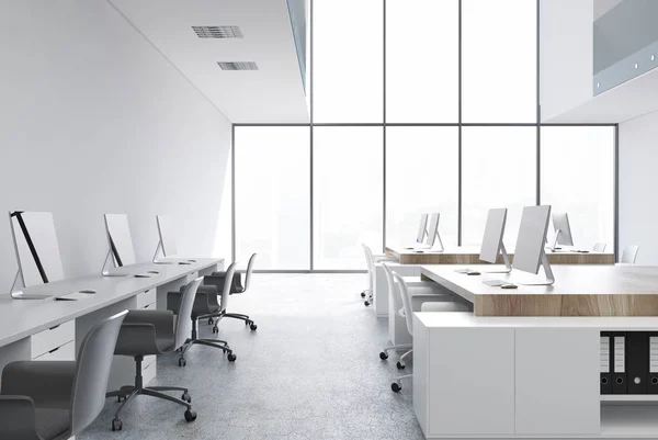 Interior de oficina loft blanco y de madera — Foto de Stock