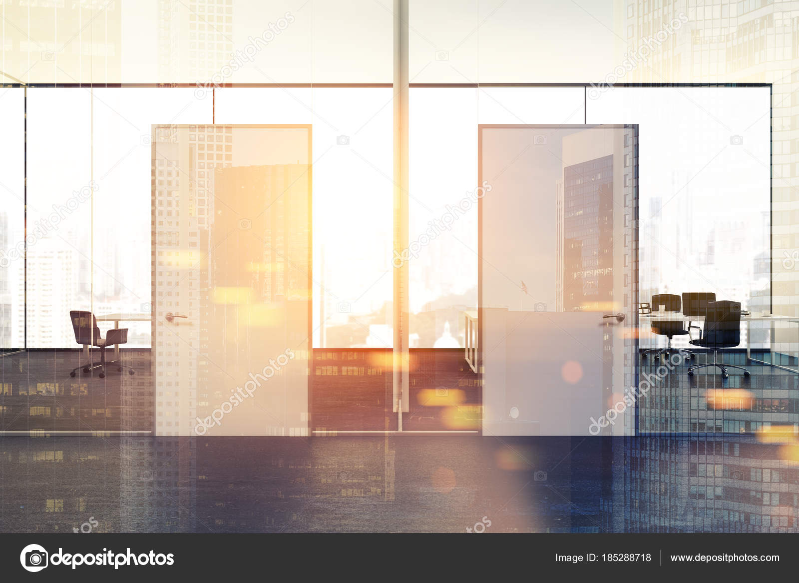 White And Glass Modern Company Office Doors Toned Stock Photo White And Glass Modern Company Office Doors Toned Stock Photo