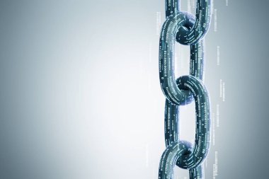 Vertical chain, a blockchain concept, gray clipart