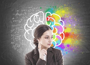 Düşünceli genç esmer, beyin