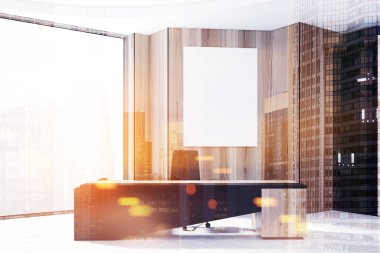 Ahşap duvar Yöneticisi s ofis, tonda poster