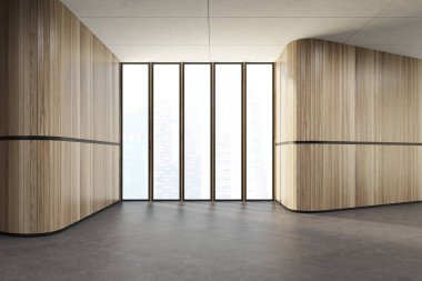 Ahşap ofis lobi, pencere