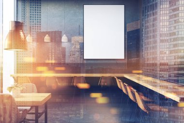 Fabrika Binası gri kafe iç, tonda poster