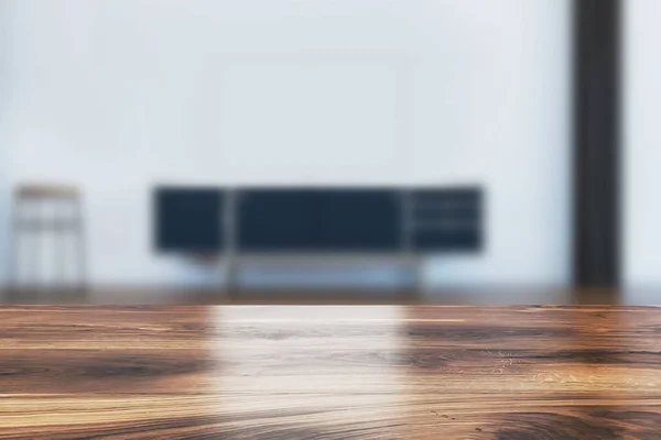 Armário preto na sala de estar borrada — Fotografia de Stock