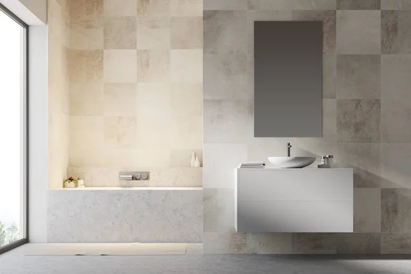 White tiled bathroom interior — Stock Photo, Image