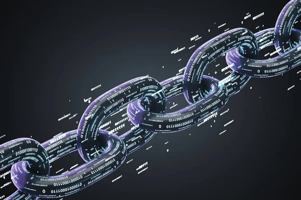 Black diagonal chain, a blockchain concept — Stock Photo, Image