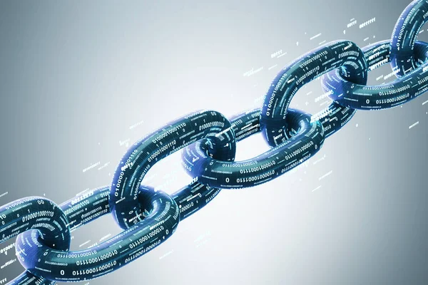 Diagonal chain, a blockchain concept, gray — Stock Photo, Image