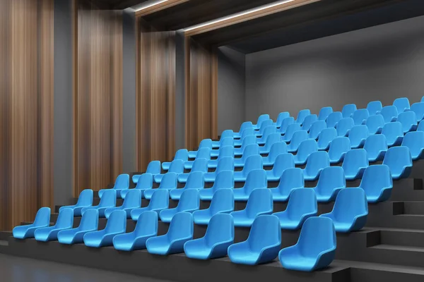 Esquina interior del cine, sillas azules — Foto de Stock
