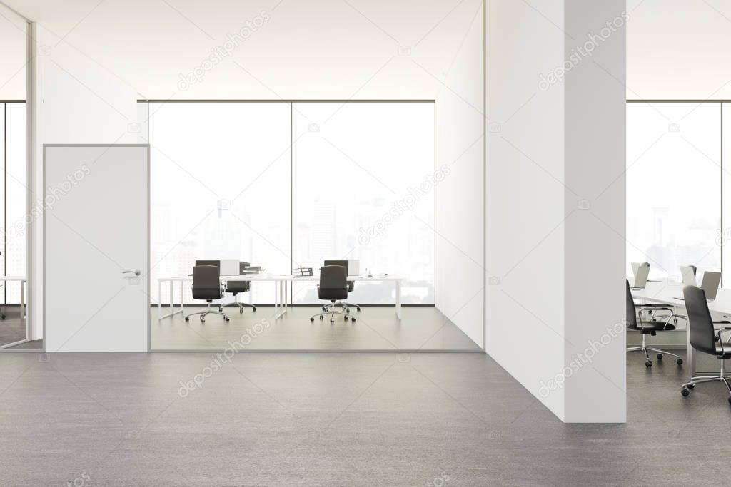 White and glass modern company office