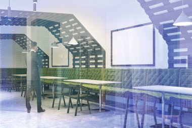 Eko stil kafe iç iş adamları, poster