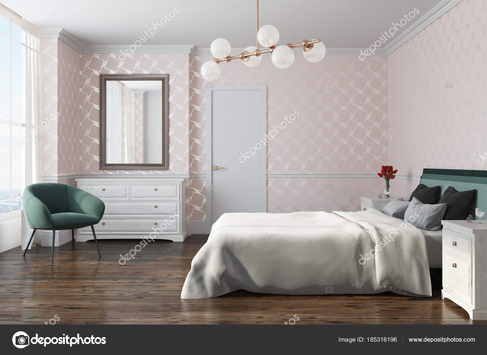 white pattern bedroom armchair side view 185316196