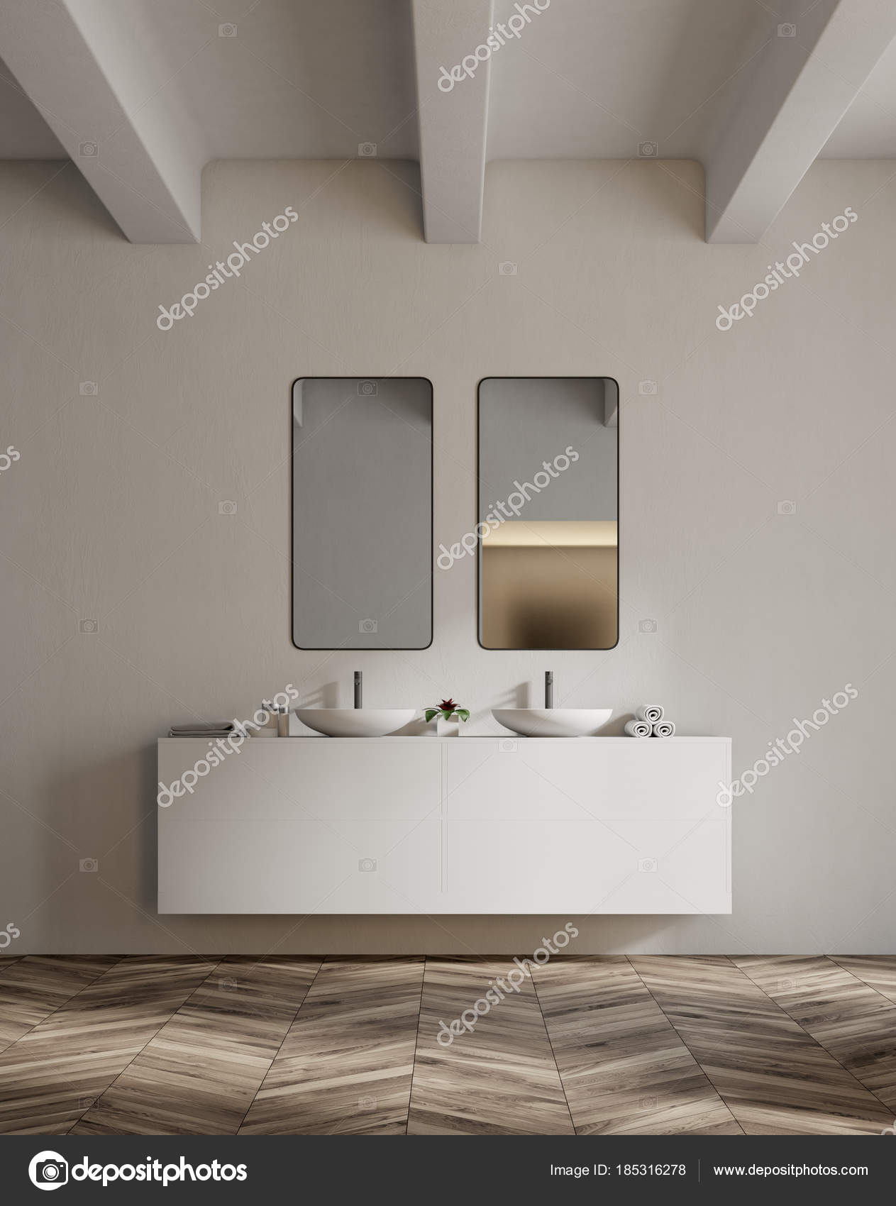 White Sink Vanity Unit In A Bathroom Double Stock Photo White Sink Vanity Unit In A Bathroom Double Stock Photo