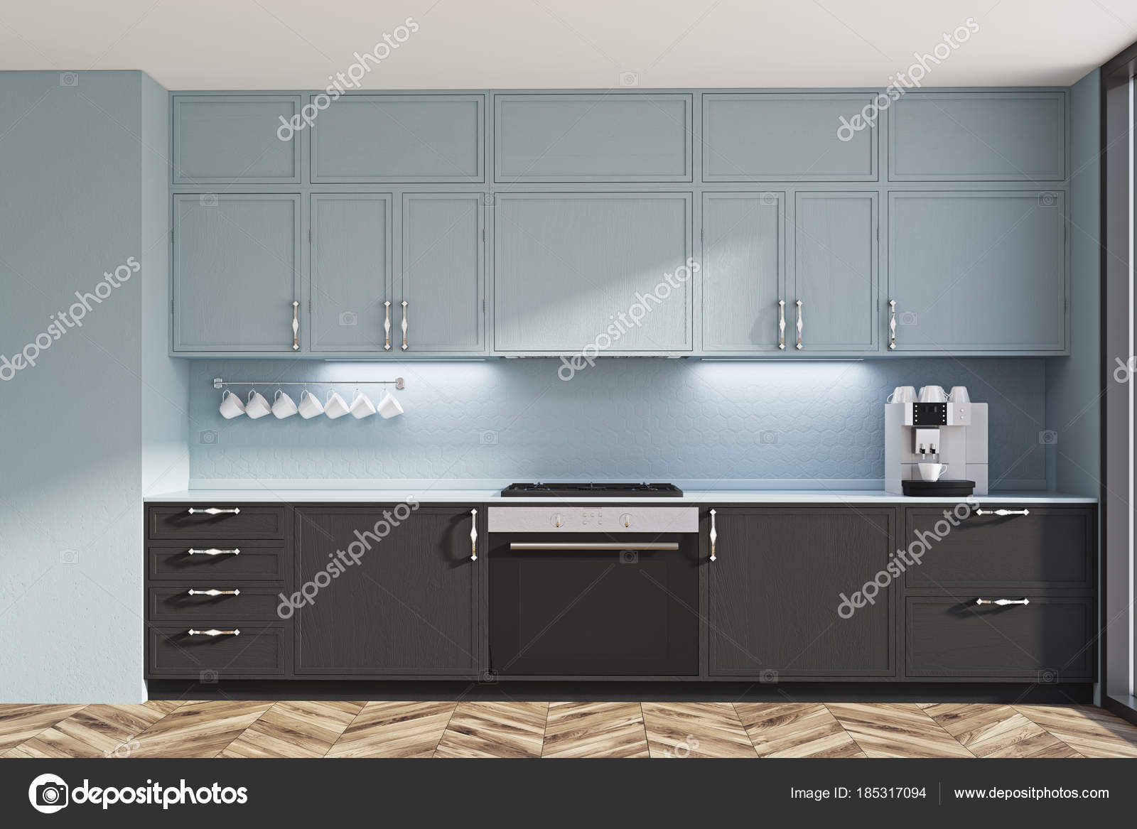 Gray and black original kitchen idea Stock Photo by ©denisismagilov